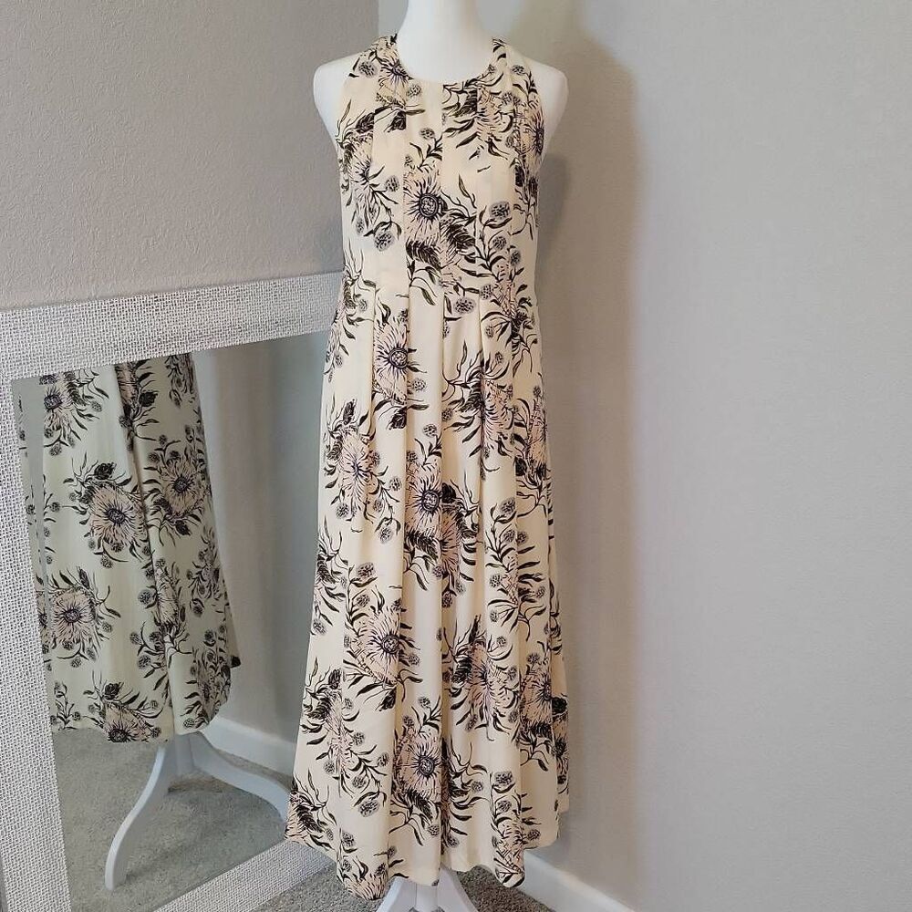 Madewell T-Back Midi Dress in Painted Blooms Size 0